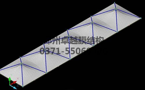 長方形調節(jié)池反吊膜建筑軸測圖